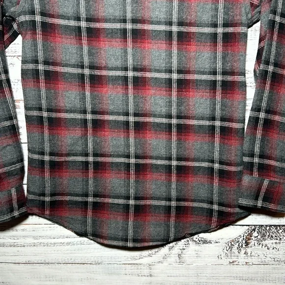 First Wave Dillards Charcoal Flannel Button Up Boys Size 10/12 NWT - Picture 13 of 15
